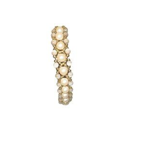 USAPAT 4074400 PAT 2007 Vintage Pearl & Gold Layer Beaded Bracelet 8 Inches